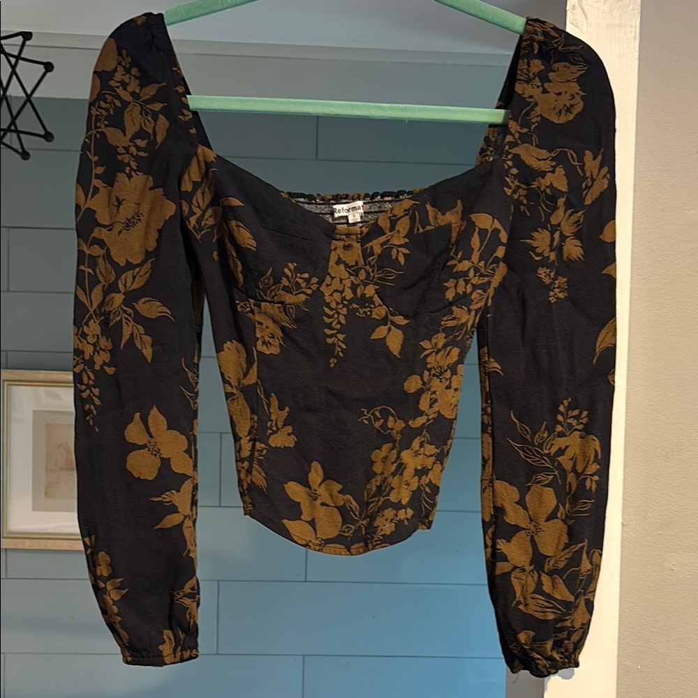 REFORMATION
Demi floral-print crepe de chine blouse